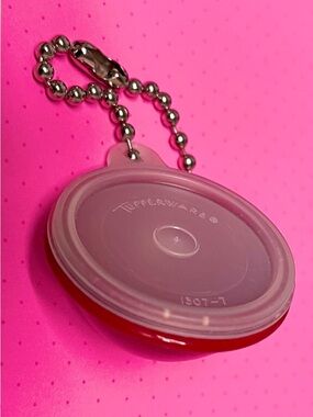 Vintage 80s 90s Tupperware Mini Bowl Keychain Red Rare Collectible